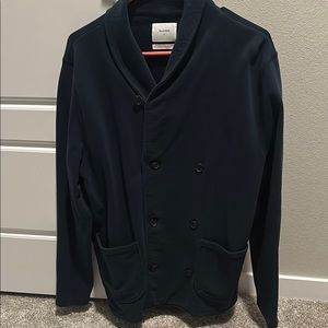 Balmain Black Pea Coat Modern Slim Fit